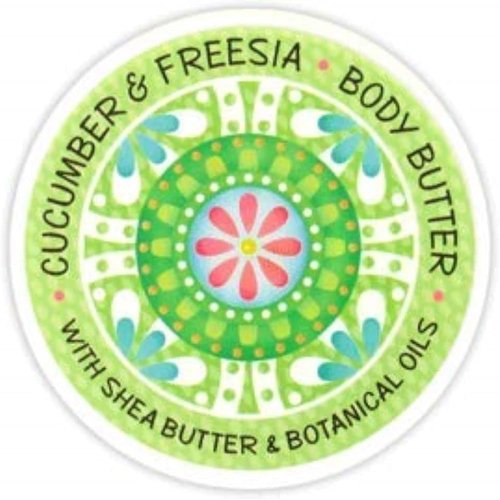 Greenwich Bay Trading Co. Scented Botanic Body Butter - Luxurious Hydration with Shea & Cocoa Butter, Enriched with Vitamin E - 8 Ounce Tub (8 oz., Cucumber & Freesia)
