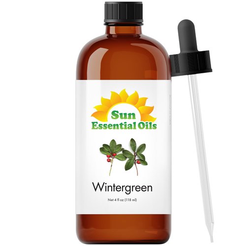 Sun Essential Oils - Wintergreen 4oz Bottle for Humidifier, Diffuser, Aromatherapy, Soap and Candle Making - Aromatherapy Oil