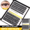 Bodermincer 120 Clusters 10mm+12mm/12mm+14mm/14mm+16mm Mixed Wide Cluster False Eyelash Individual Cluster EyeLashes Grafting Fake False Eyelashes Eyelash Extension (Black 14mm+16mm Mixed)