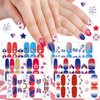 SILPECWEE 6 Sheets 4th of July Nail Wraps for Women Self Adhesive Independence Day Nail Polish Stickers Patriotic American Nail Polish Strips Fingernail Manicure Design with Nail File