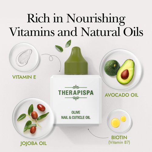 THERAPISPA Professional Nail & Cuticle Oil, 2.0 fl oz - Nourished with Jojoba, Avocado, Vitamin E, and Biotin (B7) for Superior Hydration, Repair, Revitalization, and Strengthening (Lavender)