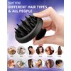BEAUTLOHAS. Silicone Scalp Massager Shampoo Brush, Shower Scalp Scrubber with Soft Bristles, Scalp Brush for Hair Growth & Dandruff Treatment, Wet Dry Hair Massager for All Hair Types of Women (Black)