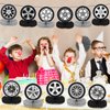 12Pcs Race Car Centerpieces for Tables, Racing Car Birthday Party Decorations Wheel Tire Centerpieces Decor, Double-Sided Tire Decorations for Car Themed Birthday Party Supplies