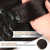 SILIERFUN Clip in Hair Extensions Real Human Hair,22 inch 120g 8pcs Hair Extensions Clip ins Straight Human Hair Extensions Clip ins Double Weft Natural Black Human Hair (22 inch)