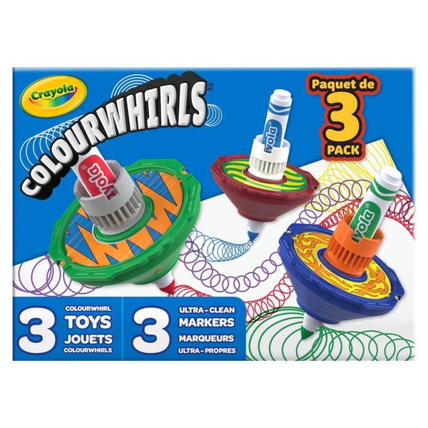 Crayola Colourwhirls (3ct), Spin Art Toy, Spinning Top Toy for Kids, Arts & Crafts Kit, Holiday Gift for Boys & Girls, Ages 6, 7, 8