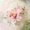 Fangsen Silver Wedding Rose Flower Hair Comb Bridal Floral Hair Headpiece for Brides and Bridesmaids Christmas Hair Accessories (Pink))