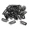 30 Pcs Hairpieces Snap Clips U Shape Wig Clips for Hair Extensions Making 10-Teeth Hair Extension Snap Metal Snap Clips with Safety Pins No Sew Wig Accessories Clips Small Wig Pins Clips (Black)