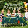 Cecnamt Dinosaur Birthday Decorations, 170 Pcs Dinosaur Party Supplies, Dinosaur Party Decorations Including Banner, Plates, Cups, Napkins, Cutlery and Tablecloths, Serves 24
