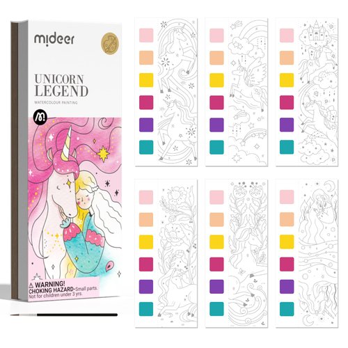 MiDeer Watercolor Painting Book for Kids Ages 4-8, Pocket Watercolor Painting Book Arts and Craft...