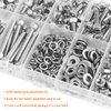 HELIFOUNER 350 Pieces M4 x 6mm /8mm /12mm /16mm /20mm /25mm /30mm, Hex Socket Head Cap Screws Bolts Washers Nuts Kit, 304 Stainless Steel