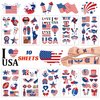 4th of July Temporary Tattoos - 90Pcs American Flag Red White Blue Tattoo Stickers - Fourth of July Party Favors for Memorial Day Independence Day Patriotic Decorations Party Supplies