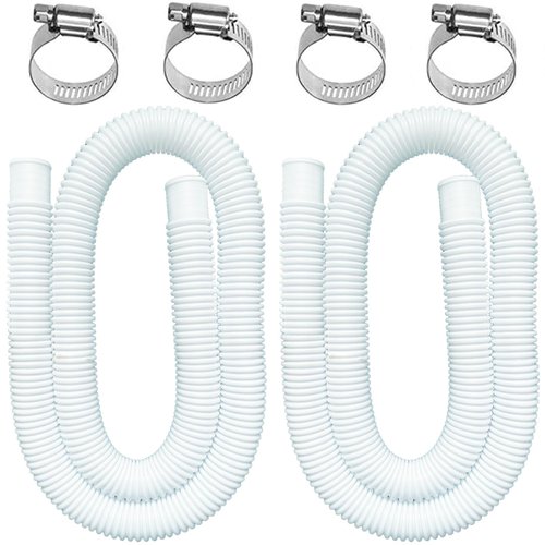 Pool Hoses for Above Ground Pools, 2 Pack 1.25" Diameter Accessory Pool Pump Replacement Hose 59" Long - Filter Pump Hose With 4 Metal Clamps (2 Pack)