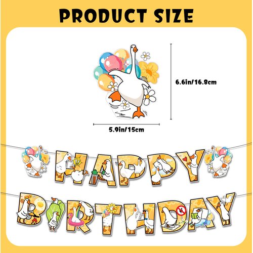 Silly goose Birthday Party Decorations with Geese Balloons banner and Cupcake Toppers