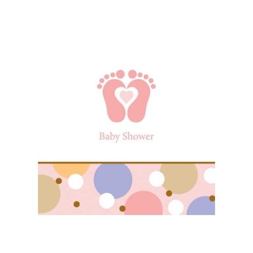 Creative Converting Tiny Toes Pink Beverage Napkins (18ct)