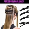 10 Pcs Alligator Hair Clip for Styling Sectioning - Salon Hair Clip for Thick Hair, Plastic Hair Styling Clip with Wide Teeth & Double-Hinged Design (Black)