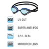 VIEW Swimming Gear V-230 Blade Orca Mirrored Racing Swim Goggles, Blue/Blue (V-230AMR-BLBL)