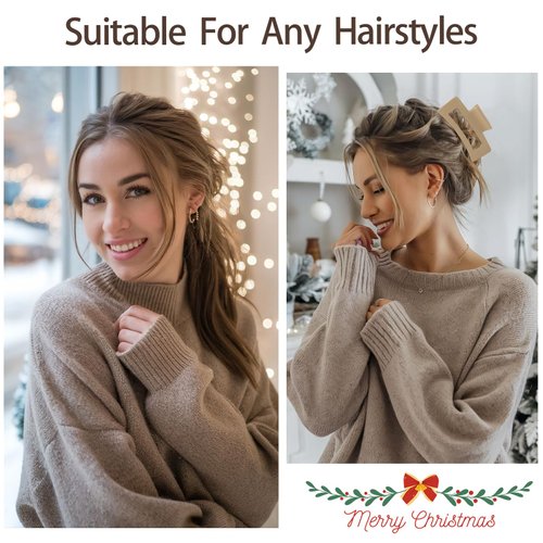 5 Inch XL Hair Clips, Strong Hold Oversized Non-slip Square Clips for Thick Long Curly Hair - 6 Colors, Matte Jumbo Gift Set