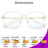 VISOONE Oversized Blue Light Blocking Glasses with Chic Square TR90 Frame and Metal Temple for Women Men REMY
