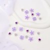 YISSION 20Pcs Mini Flower Hair Clips Cute Rhinestone Hair Pins Small Decorative Hair Clips Wedding Hair Barrettes Purple Flower Hair Clips Bridal Hair Accessories for Girls Women (4 Flower Pattern)