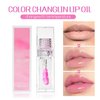 Magic Color Changing Plumping Lip Oil, Hydrating Lip Gloss Tinted Lip Balm Lip Care Transparent Toot Lip Oil, Long Lasting Nourishing Lip Glow Oil Non-sticky Big Brush Clear Primer Lip Tint