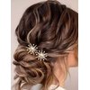 Brishow Star Hair Pins Gold Snowflake Star Hair Accessories Pearl Vintage Rhinestone Starburst Hair Pieces 2PCS for Women and Girls