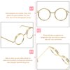 NUOBESTY 10pcs Mini Doll Glasses Metal Wire Rim Frameless Lens Doll Dress up Eyeglasses for Dolls Costume Accessories(Golden)