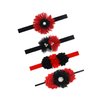 Black Red Flower Headband for Baby Girls Black Flower Red Hair Band Headdress JBC17 (4 Pcs-Set)