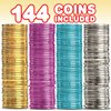 ArtCreativity Colorful Coin Collection - Pack of 144 – ‘I was Caught Being Good’ Coins, Tokens for Kids Behavior - Smile Face Fake Money Coins, Ideal School Reward and Prize from Mom to Kids Ages 3+