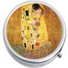 Gustav Klimt The Kiss Medicine Vitamin Pill Box - Portable Pillbox case fits in Purse or Pocket