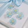 Jumwrit Flower Hair Clips Cute Snap Hair Clips Hawaii Flower Hair Clip 5PCS Hair Barrettes for Women Girls Flower Hair Accessories Clips（Blue）