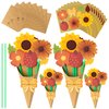 BeYumi Flower Bouquet Craft Kit - 48Pcs Fall Flower Bouquet Craft for Kids Make Your Own Thankful Flower Bouquet Autumn Fall Florals Thanksgiving DIY Gift Craft School Classroom Home Fun Activities