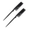 Amelia Beauty Products 3 Row Styler Brush, 8 in | Hair Styling Comb | Travel Hairbrush for women | Rat Tail Comb for Detangling (Black)