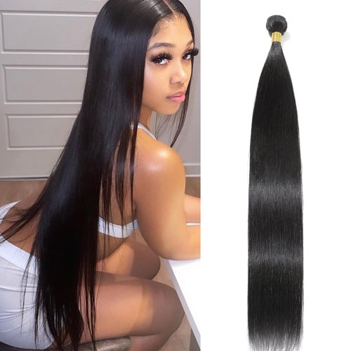 NROOEAY Straight Bundles Human Hair 30 inch Single Bundles 12A Brazilian Straight Hair Bundles Virgin Human Hair Weave One Bundle 100% Unprocessed Human Hair Extensions 1 Bundle