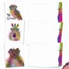 The Best Card Company - 20 Assorted Blank Watercolor Animal Note Card Box Set 4 x 5 In + Envelopes (10 Unique Designs) Kids Greeting Cards, Camp Stationery, Funky Rainbow Wildlife AM4948OCB-B2x10