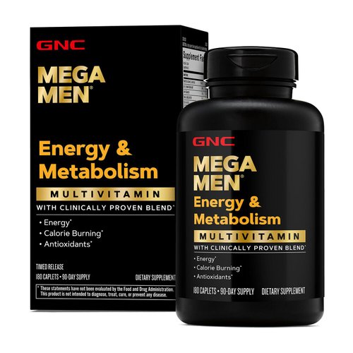 GNC Mega Men Energy & Metabolism Multivitamin | Antioxidants and Increased Calorie Burning | 180 Count