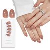 SKYCLOUD Press On Nails Short Almond Fake Nails Tips With ABS Natural Soft Gel,24 Pcs Nail Kit Cover Artificial Glossy Reusable Stick On False Nails For Women（Almond Brown） SK0703