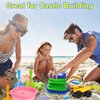 Carlerait Collapsible Beach Toys for Kids, Sand Bucket and Shovels Set with Mesh Bag, Sand Castle Toys for Beach, Travel, Sandbox for Toddlers Age 3-10