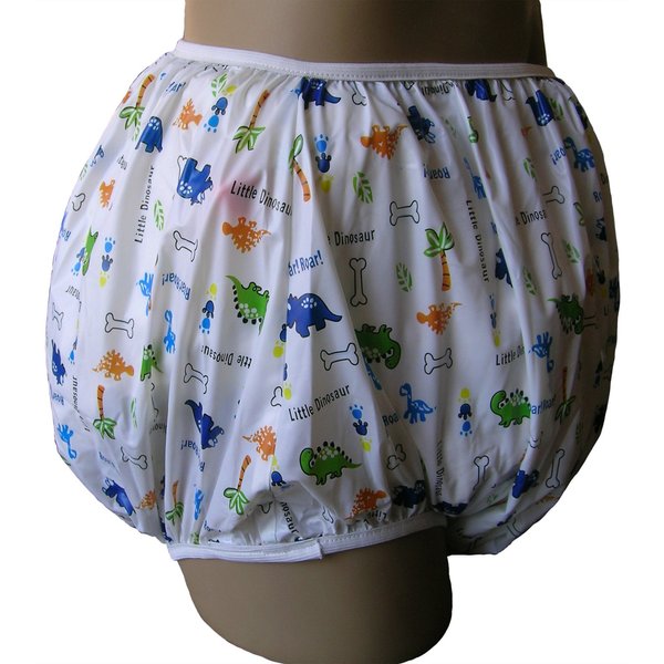 Baby Pants Classic Dinosaur Nursery Print Adult Pullon Plastic Pants - Small