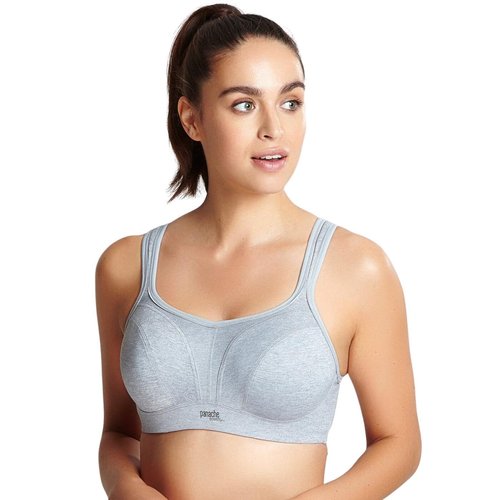 Panache Women's High Impact Underwire Sports Bra, Grey Marl, 32E