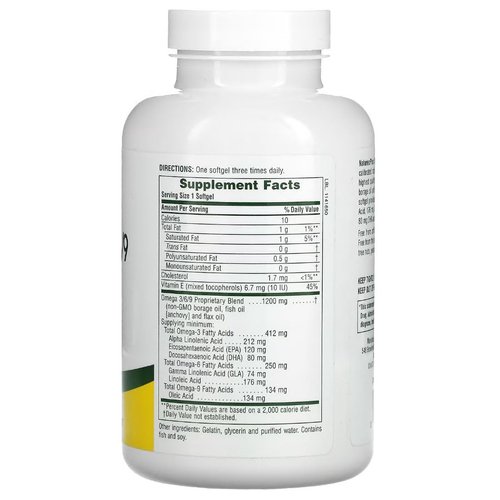 NaturesPlus Ultra Omega 3 6 9-1200 mg, 120 Softgels - Borage Oil, Fish Oil, Flax Oil Supplement, Promotes Heart Health, Mood Enhancer, Gluten-Free - 120 Servings