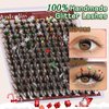 Glitter Lashes Glitter Lash Clusters 10-20mm Cluster Eyelash Extensions 168 Pcs Manga Lashes C Curl Individual Lashes for New Year Christmas Halloweens Cosplay Party False Eyelashes, by Anforlin