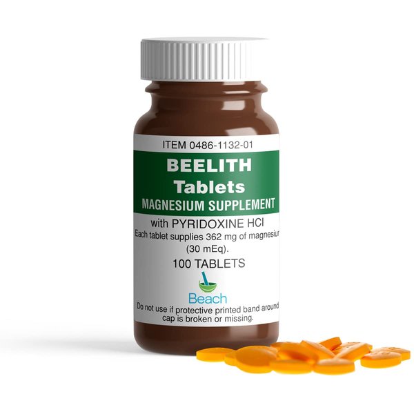 Beelith Tablets Magnesium Supplement with and pyridoxine HCL - 100 Each