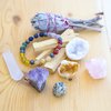 White Sage, Palo Santo Wood & Crystal Healing Kit (17Pc) ~ Smudge Stick, Palo Santo Sticks, Raw Crystals, Quartz Obelisk, 7 Chakra Stones, +Bracelet & Spiral Pendant Necklace w COA & Info Card
