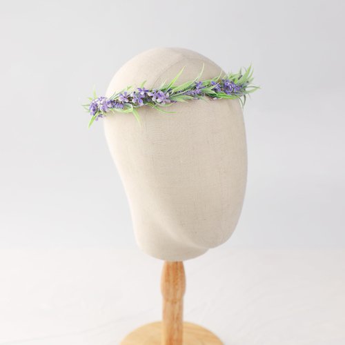 KorViSHOW Fairy Flower Crown for Women Girls - Handmade Wreath Garland Bridal Wedding Princess Cosplay Diy Renaissance Maternity Shoot Vacation Photography Props Shower Violet