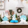 12PCS Winter Wonderland Party Decorations 3D Honeycomb Winter Centerpieces for Tables Blue White Christmas Party Supplies for Kids Birthday Xmas Holiday Party Prop Favors