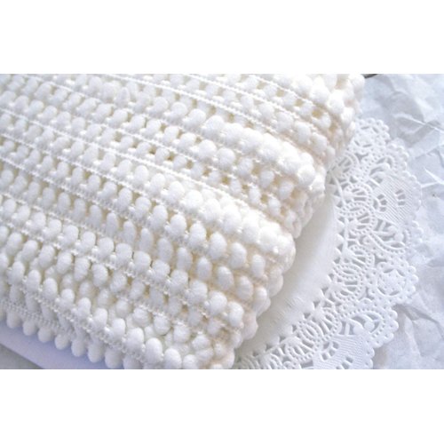 YYCRAFT 20 Yards Tiny Pom Pom Ball Fringe Trim DIY Craft Sewing Accessory for Home Curtain Clothes Pillow Decoration(pom Size 5mm,White)