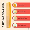 Styling Gear SG304 XL Wide Teeth Comb For Woman Styling Hair Comb, Barbers And Stylists Hair Clipper Comb. 1 Piece (Orange)