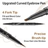Microblading Eyebrow Pencil, Curved Eyebrow Pen, Magic Eye Brow Pencil for Women with 4-Fork-Tip & Precise Brush-Tip, Natural Hair Like Eye Contouring Pen, Last All Day(Black)