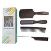 Detangling 4 Pcs Hair Brush & Comb Set For Men and Women, Great For Wet, Dry or Curly Hair (Black)
