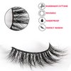 Mink Lashes 3D 18mm Natural Cat Eye Lashes Reusable Long Eyelashes for Daily Eye Makeup False Eyelashes 2 Pairs-LINGSTAR (YM1090-Iris)
